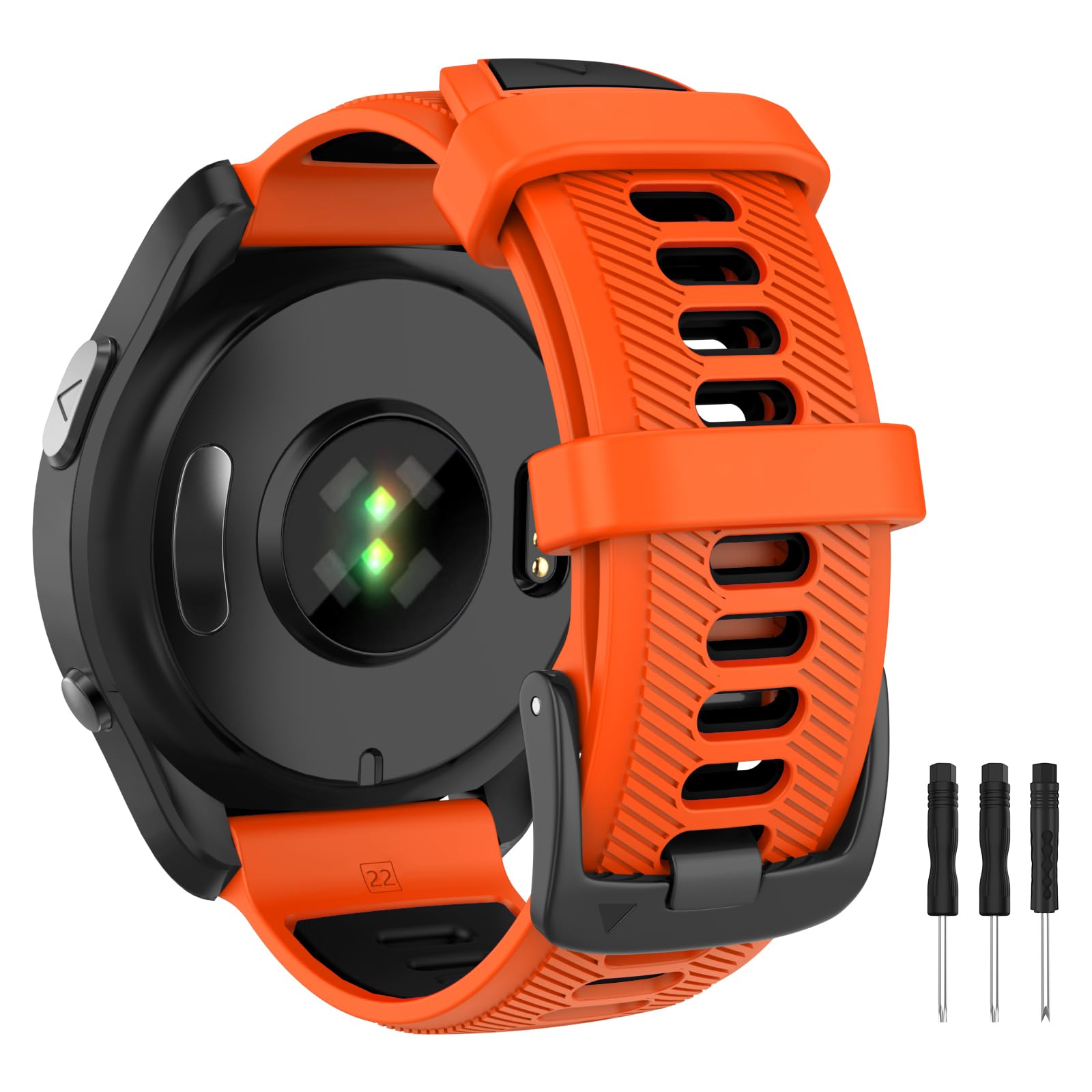 OVERSTEP Compatible for Garmin Forerunner 965 Strap, Soft Silicone Sports Band Adjustable Replacement Wristband for Garmin Forerunner 965/955/945/935