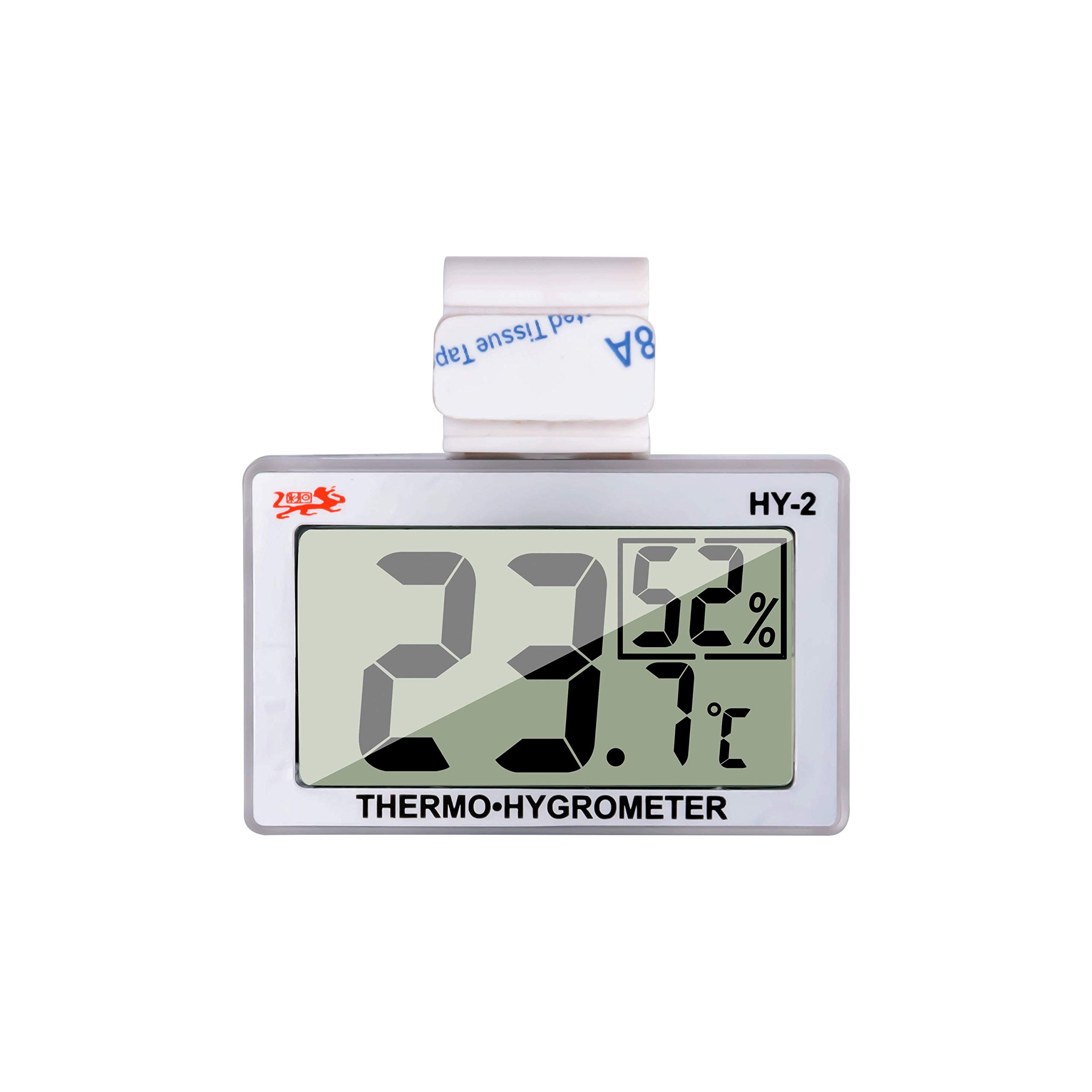 Gellvann Reptile Thermometer and Hygrometer - Digital Temperature and Humidity Sensor Gauge With Hook (Silver)