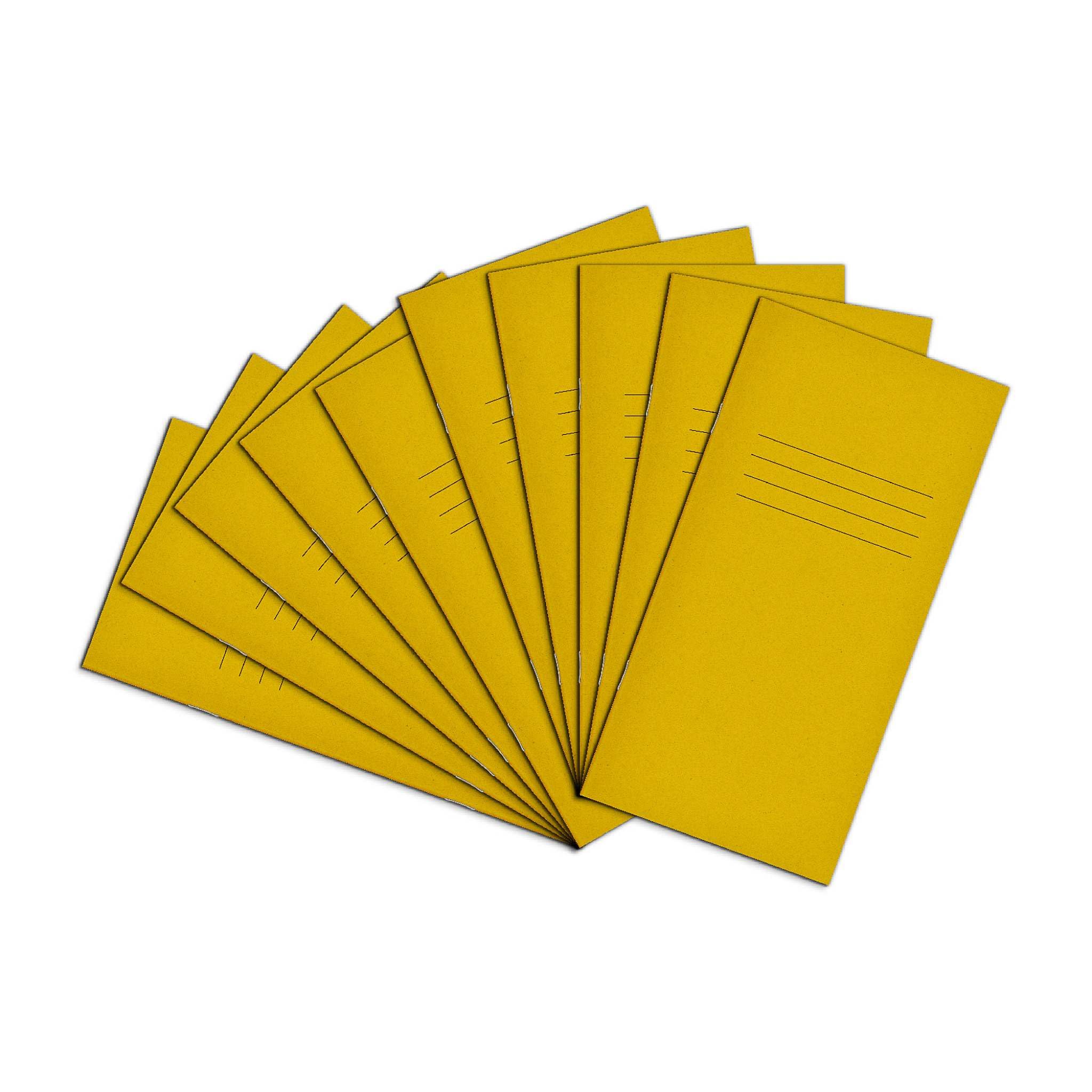 Rhino 8 x 4 Exercise Books, 32-Page / 8mm Lined Paper Notebook, 10-Pack, Writing Book, Office & School Stationery Supplies, Yellow — image 1