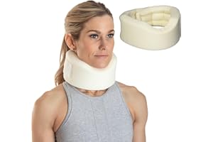 Sammons Preston Universal Contour Cervical Brace, Adjustable Hook and Loop Closure, For Neck Strain, Injury, or Post-Op Surgery, Relieves Neck Aches and Spine Pressure, Cream Color, 3” High