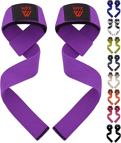 WFX Weight Lifting Straps Wrist Support Padded Neoprene Purple
