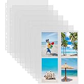 Sooez 30 Pack 3.5x5 Photo Sleeves for 3 Ring Binder, Hold 240 Pictures | Heavy Duty Plastic Binder Sleeves, Photo Album Refill Pages, Acid Free Archival Page Protector, Binder Inserts for Postcard