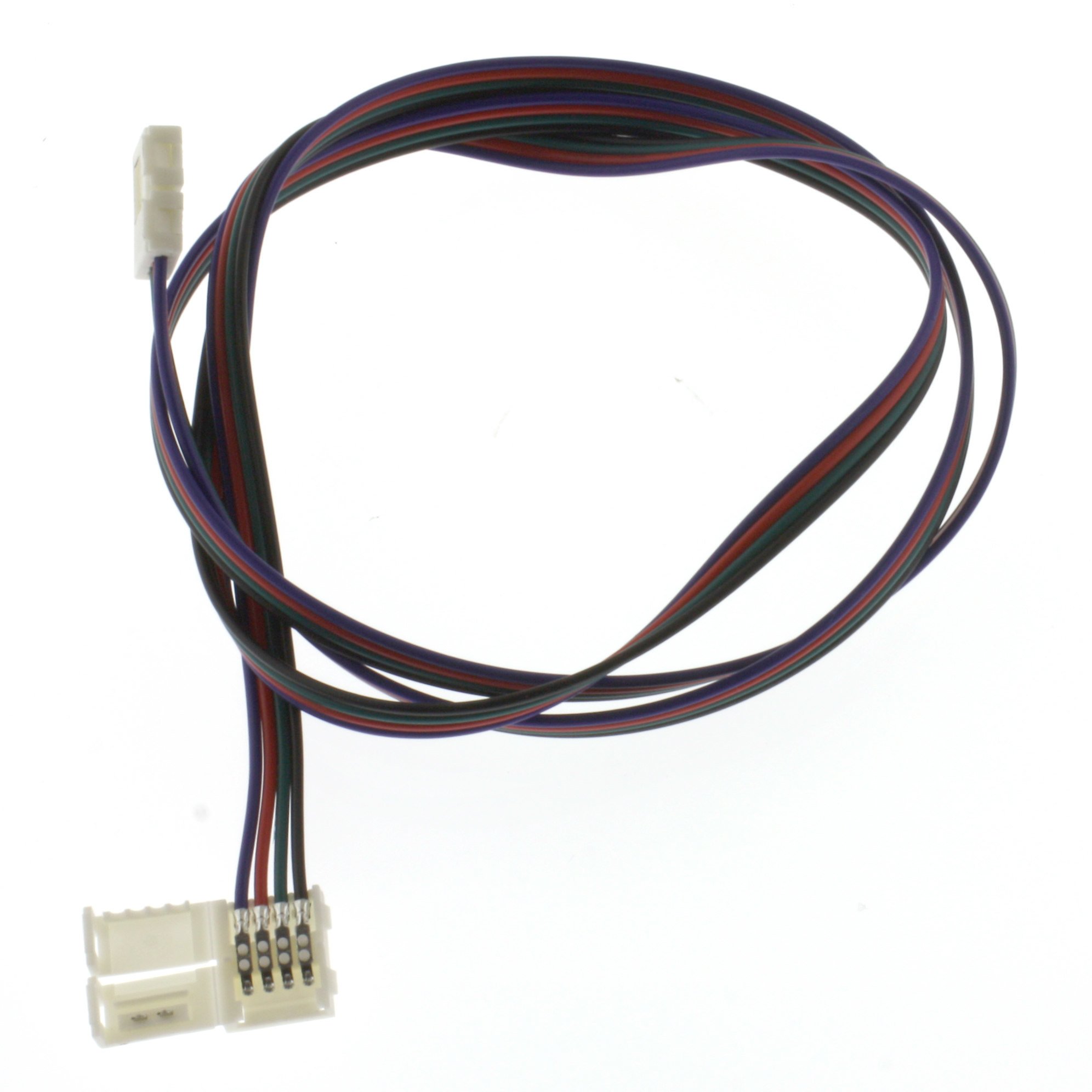 RGB Connector with 100 cm Cable for 10 mm LED RGB Strips; Clip Connector; RGB Extension