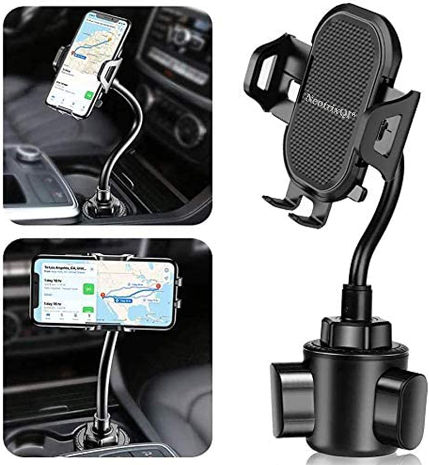 NeotrixQI Universal Flexible Gooseneck Car Phone Holder Cup Holder Mount Holder Compatible with iPhone 16 Pro Max 15 14