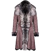 Ladies Brown Women's Real Toscana Sheepskin Leather Suede Jacket Trench Coat XL