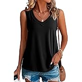 BLENCOT Tank Top for Women V Neck Summer Basic Sleeveless T Shirt