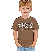 SANIXJOO Big Brother T-Shirts Toddler Big Bro Est. 2026 Embroidery Graphic Tee Tops Baby Boys Announcement Crewneck Clothes
