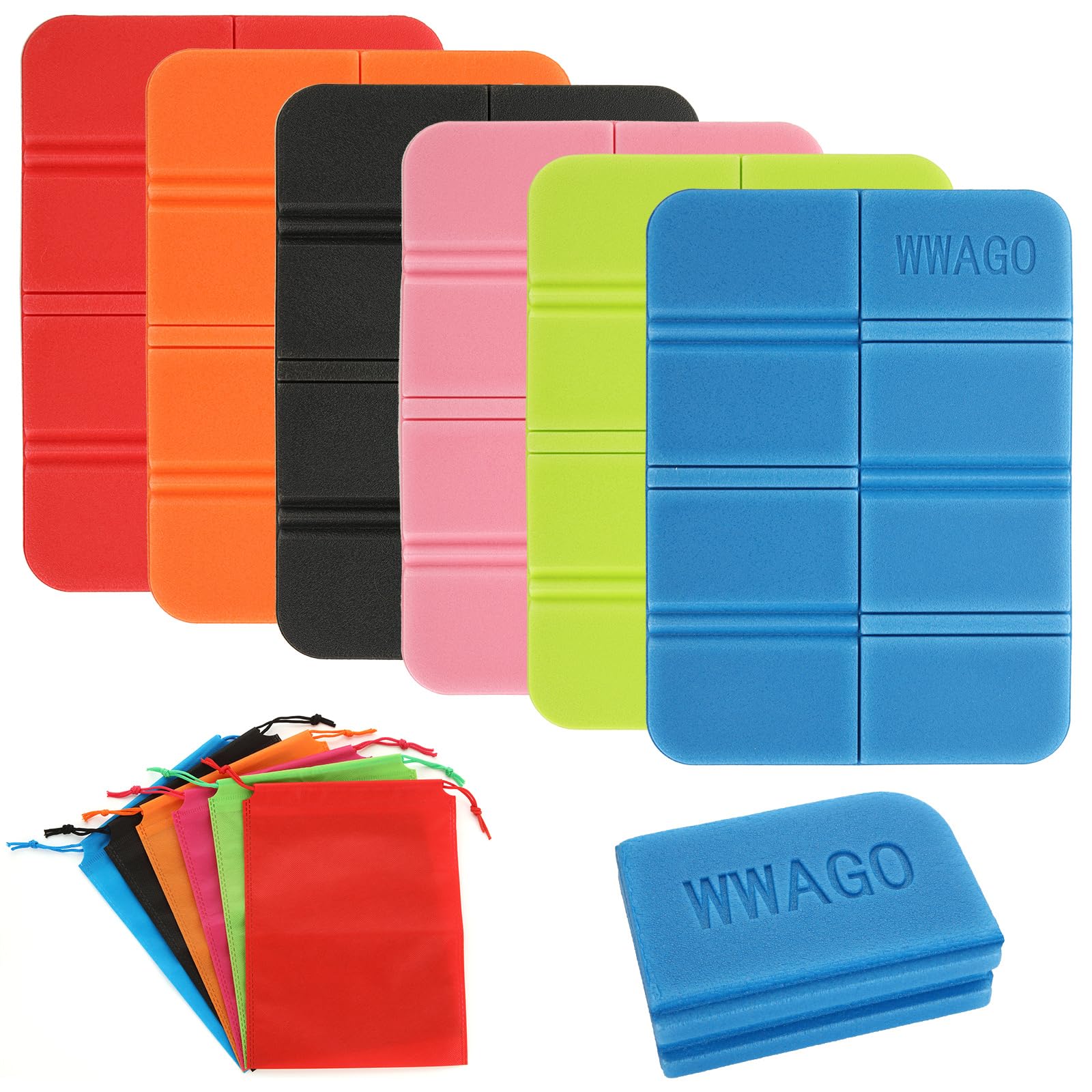 ASelected 6 Pieces Foldable Foam Mat, XPE Moisture-Proof Folding Seat Mat Thermally Insulated For Walkers Lightweight, Waterproof, Comfortable, Portable, And Durable