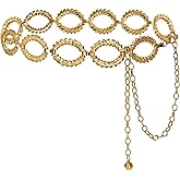 HIQUACC Women's Chain Belt Metal Waist Belt Chunky Belly Link Belt