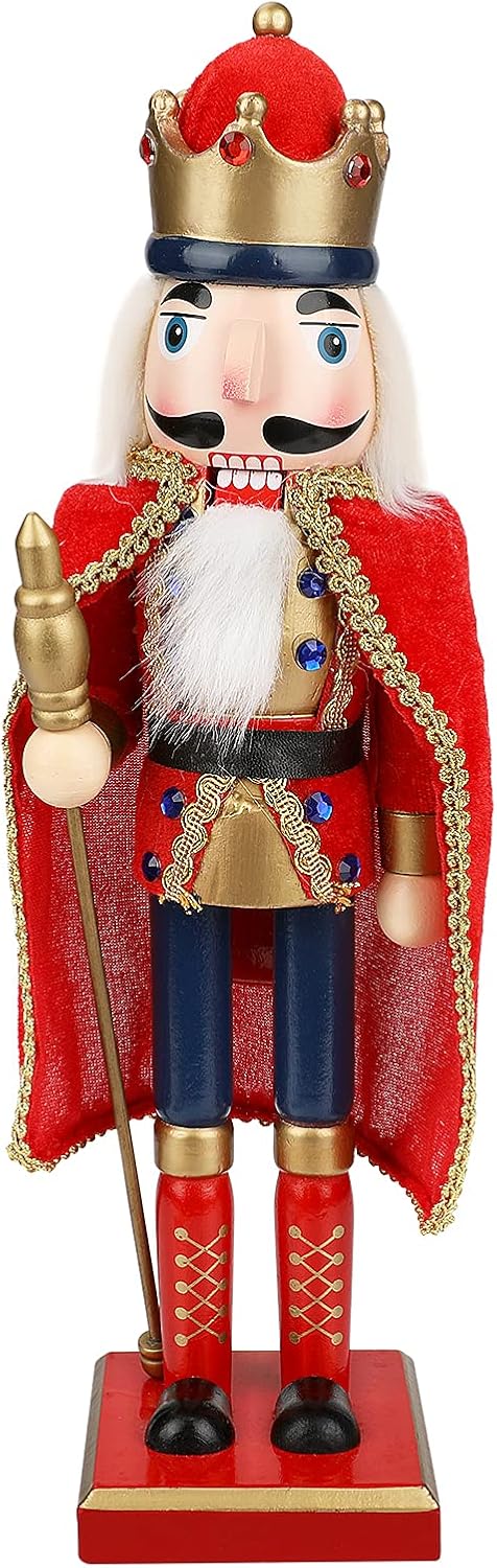 Nutcrackers - ZOOS Nutcracker Christmas Decorations, 15 Inch Traditional Wooden Nutcracker Soldier Red Nutcracker Ornaments for Christmas Tree Home Garden Xmas Party Festival Decoration Nutcracker Figures, Red