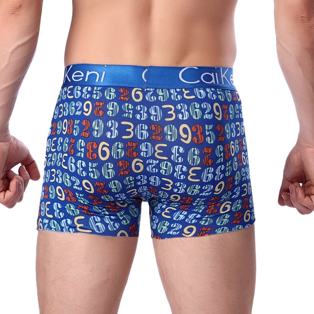 CAIKENI Men 3 PIC Underwear Trunks Comfort Soft Boxer Short Blue XL