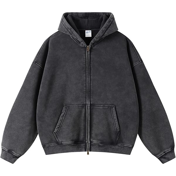 Easyoyo Men Women's Y2K Rhinestone Full Zipper Oversized