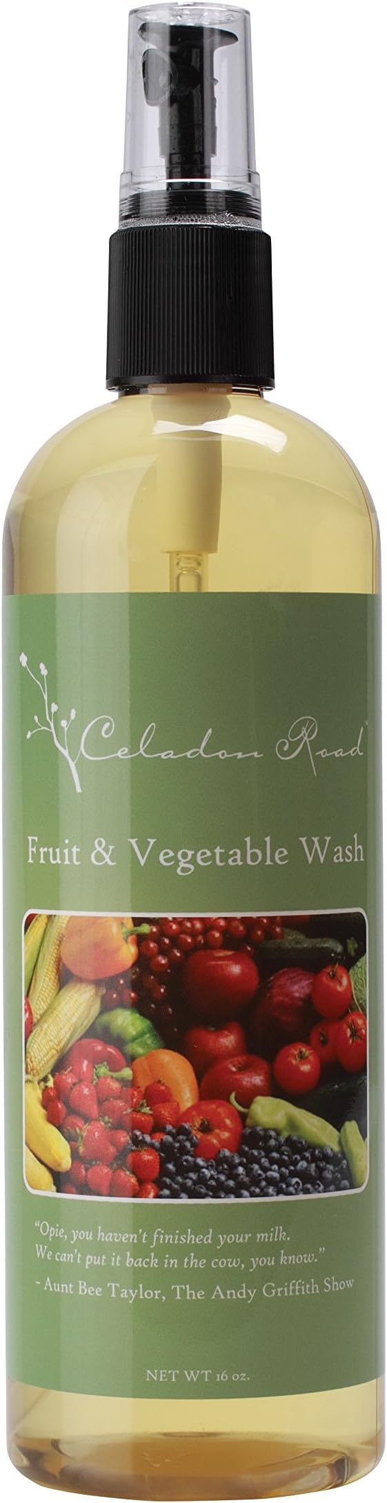 Celadon Road Fruit and Vegetable Wash - Organic Ingredients - Wash Away Pesticides and Residue on Foods - Sulfate and Paraben Free- 16oz - Made in USA