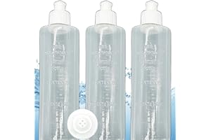 Perineal Peri Squirt Bottle, Postpartum Vaginal Lavette Irrigation, Feminine Hygiene Portable Bidet, New Mom Bottom Spray, 8-oz Bottles (3-Pack) with Unique 4-Way Squirter by K&B Merchandise