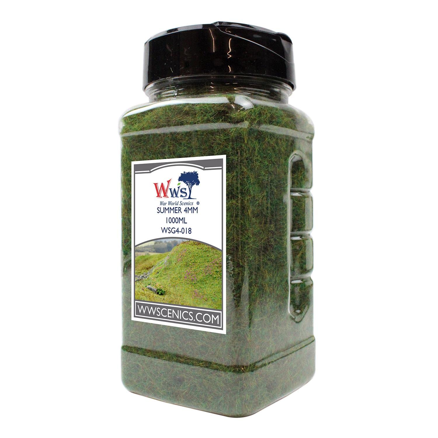 WWS War World Scenics WWScenics | 4mm Summer Static Grass | 1000ml Can | WSG4-018 | Realistic Model Scenery Material