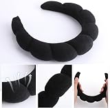 Yolev Spa Makeup Headband Black Soft Terry Cloth Face Washing Hairband 4.53x5.7 view 3