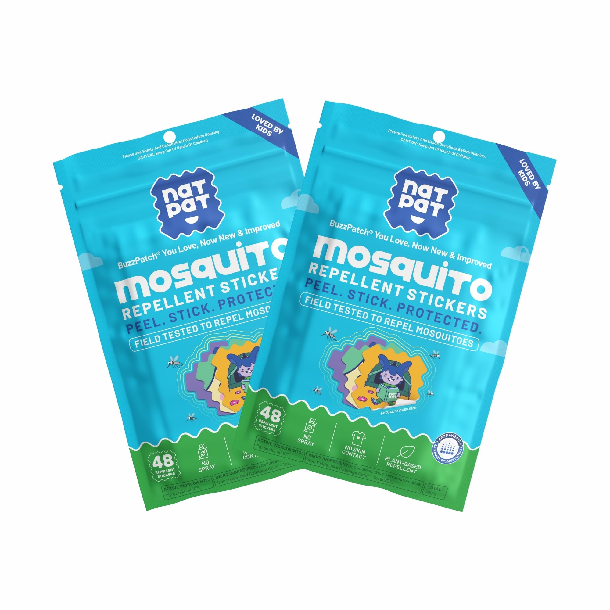 NATPAT Buzz Patch Mosquito Stickers for Kids - Plant Based Ingredients (2)