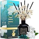 Gardenia Reed Diffuser, Reed Diffuser Set 6.7 fl oz (200 ml) with 6 Reed Sticks, Home Fragrance Reed Diffuser for Bathroom Shelf House Bedroom Office Decor