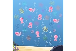 Dripykiaa 114 Pcs Jellyfish Bubbles Wall Stickers Under The Sea Ocean Wall Decals Decorations for SUV Van Bedroom Bathroom Children's Room Wall Decor for Boys Girls Teens Adults
