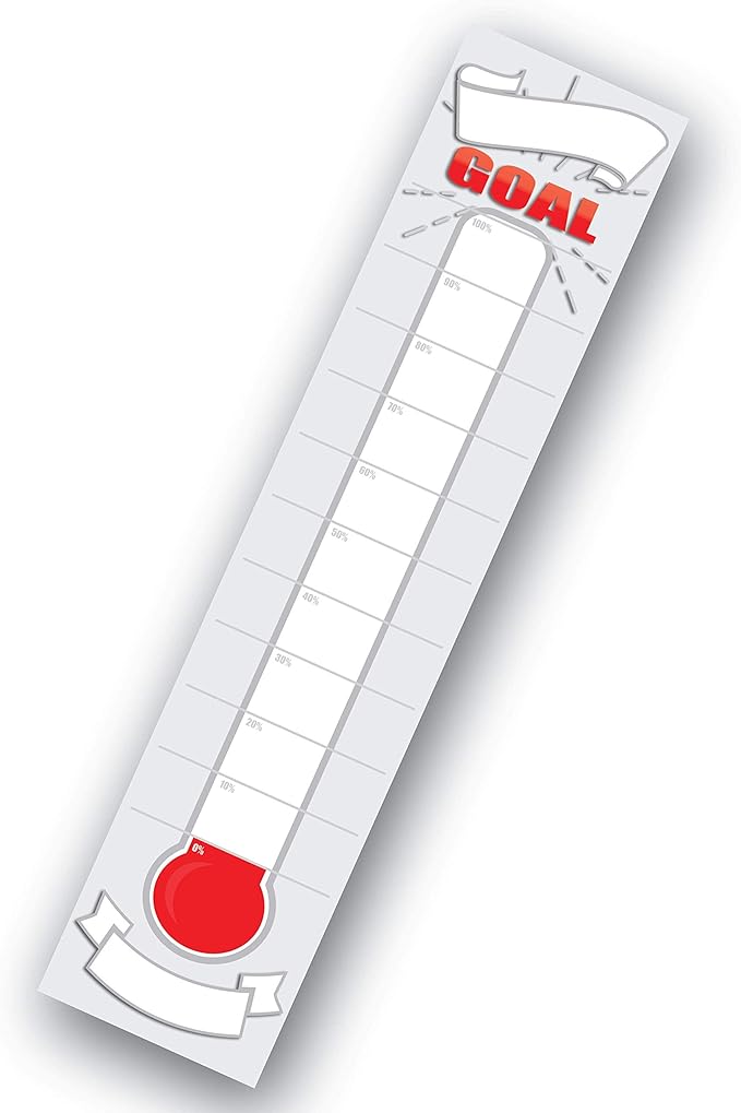 Dry Erase Goal Setting Fundraising Thermometer Chart Goal Chart