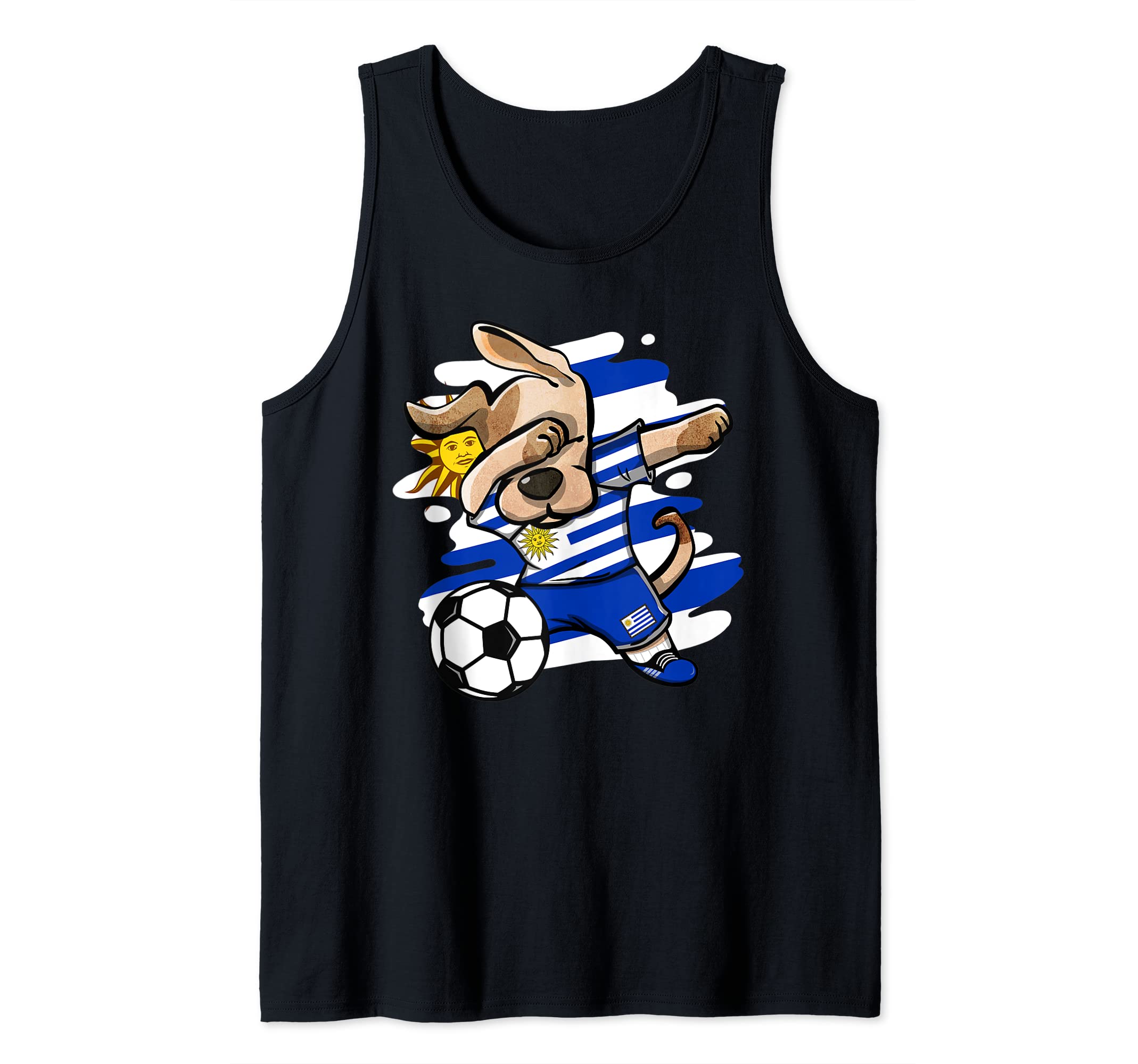 Dabbing Dog Uruguay Soccer Fans Uruguayan Flag Football Art Tank Top