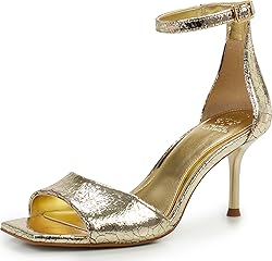 Vince Camuto Women's FEBE Heeled Sandal, Gold, 7