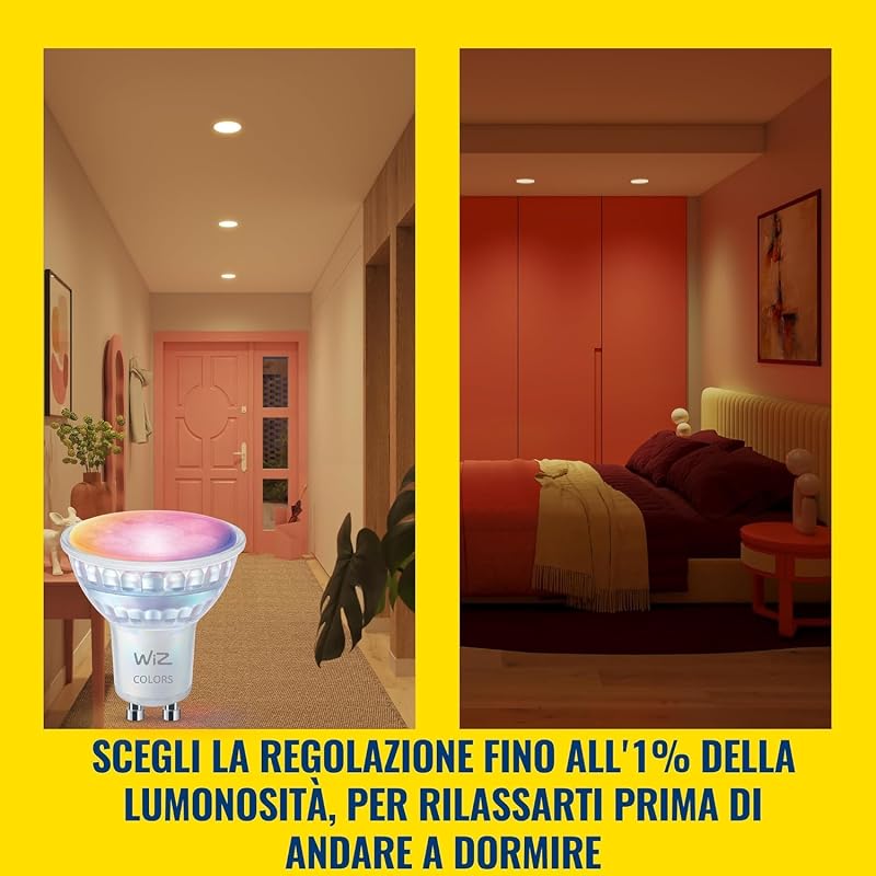 Faretto smart LED in vetro GU10, Confezione da 4
