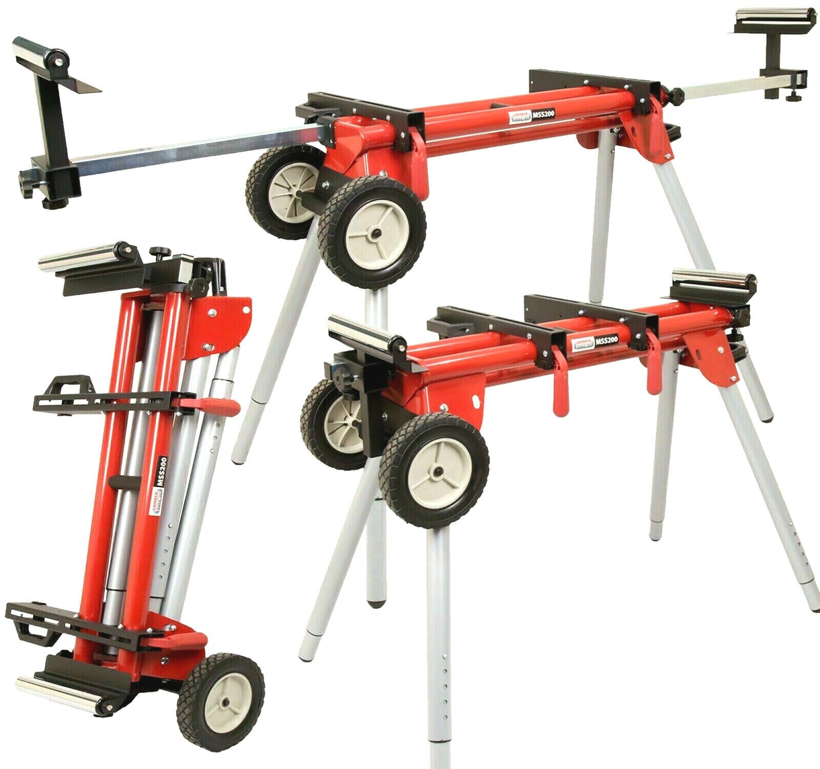 LUMBER JACK Compact Folding Mitre Saw Stand with Extending Support Arms and Quick Release Clamps, Universal Fits Evolution, Makita, DeWalt, Bosch, Ryobi, Einhell and Metabo