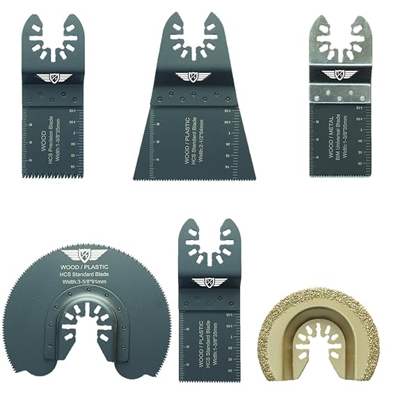 6 x TopsTools FAKA6 Fast Fit Mix Klingen für Dewalt Stanley Black and Decker Bosch Fein (Nicht-StarLock) Makita Milwaukee Ein