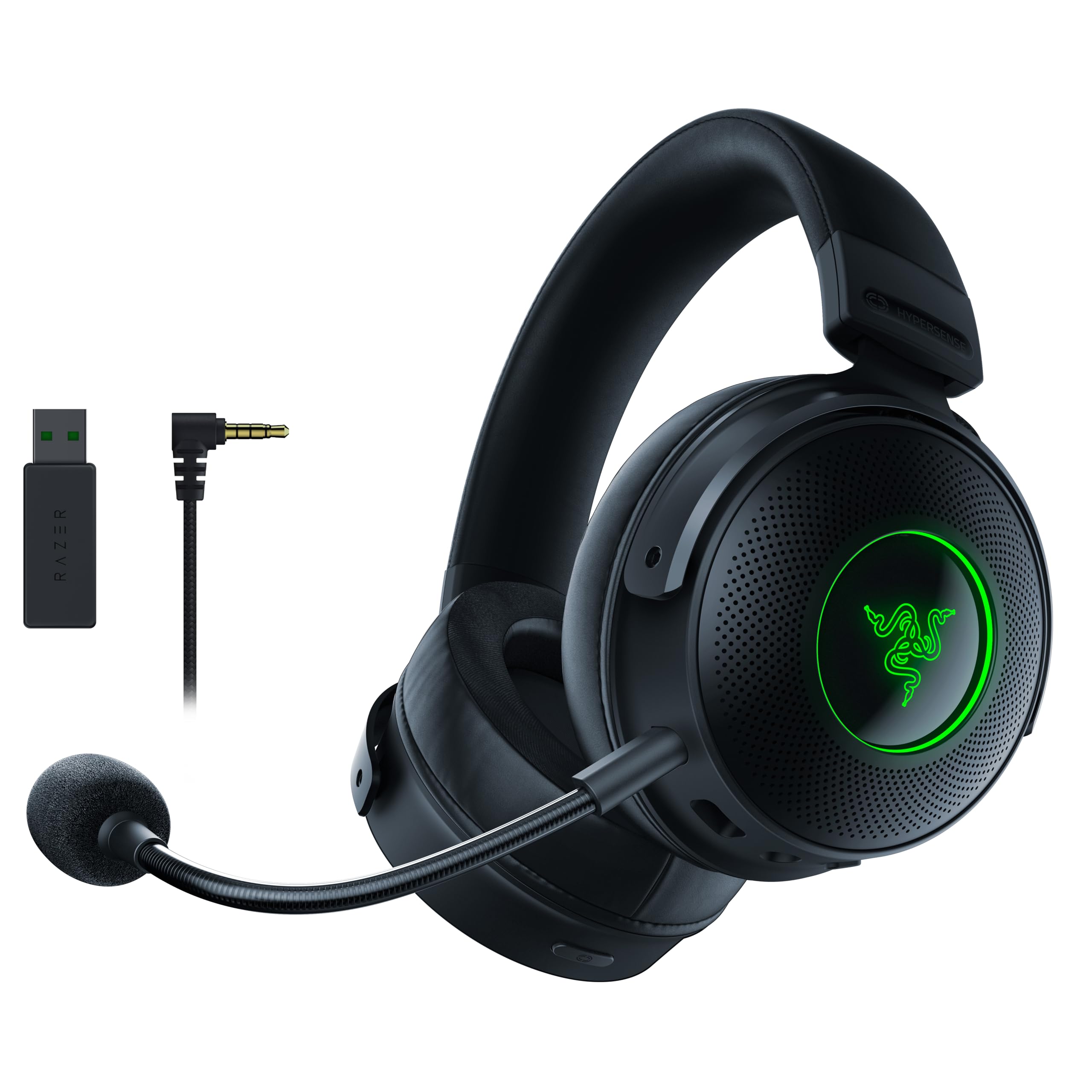 Razer Kraken V3 Pro for PC - Wireless Gaming Headset with Haptic Technology (Sensory Touch Feedback, TriForce 50 mm Drivers, THX Spatial Audio, HyperSpeed Wireless) Black