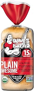 Dave's Killer Bread Plain Awesome Bagels, Organic Bagels, 15g Whole Grains per Bagel, 5 Count