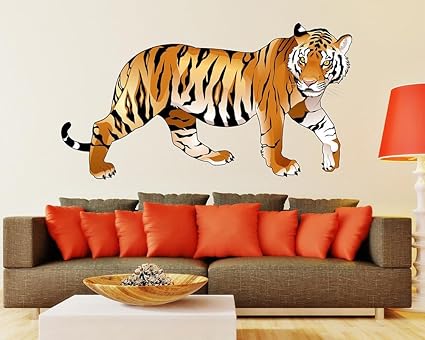 Luke and Lilly Tiger Design Vinyl Wall Sticker (80 * 45cm)