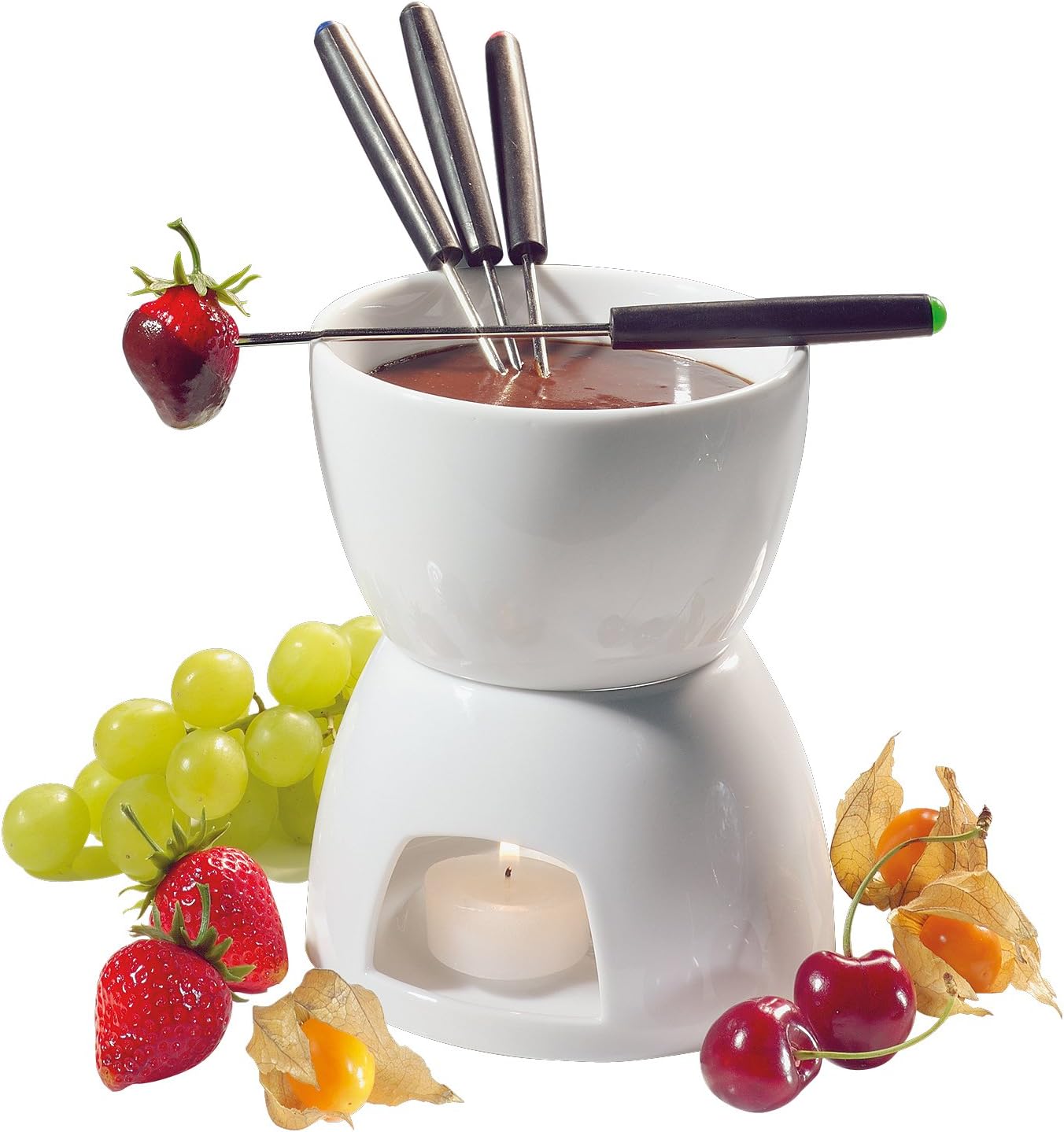 Cilio Schokolade -Fondue-Set 6-teilig, Ø 12 cm, Porzellan
