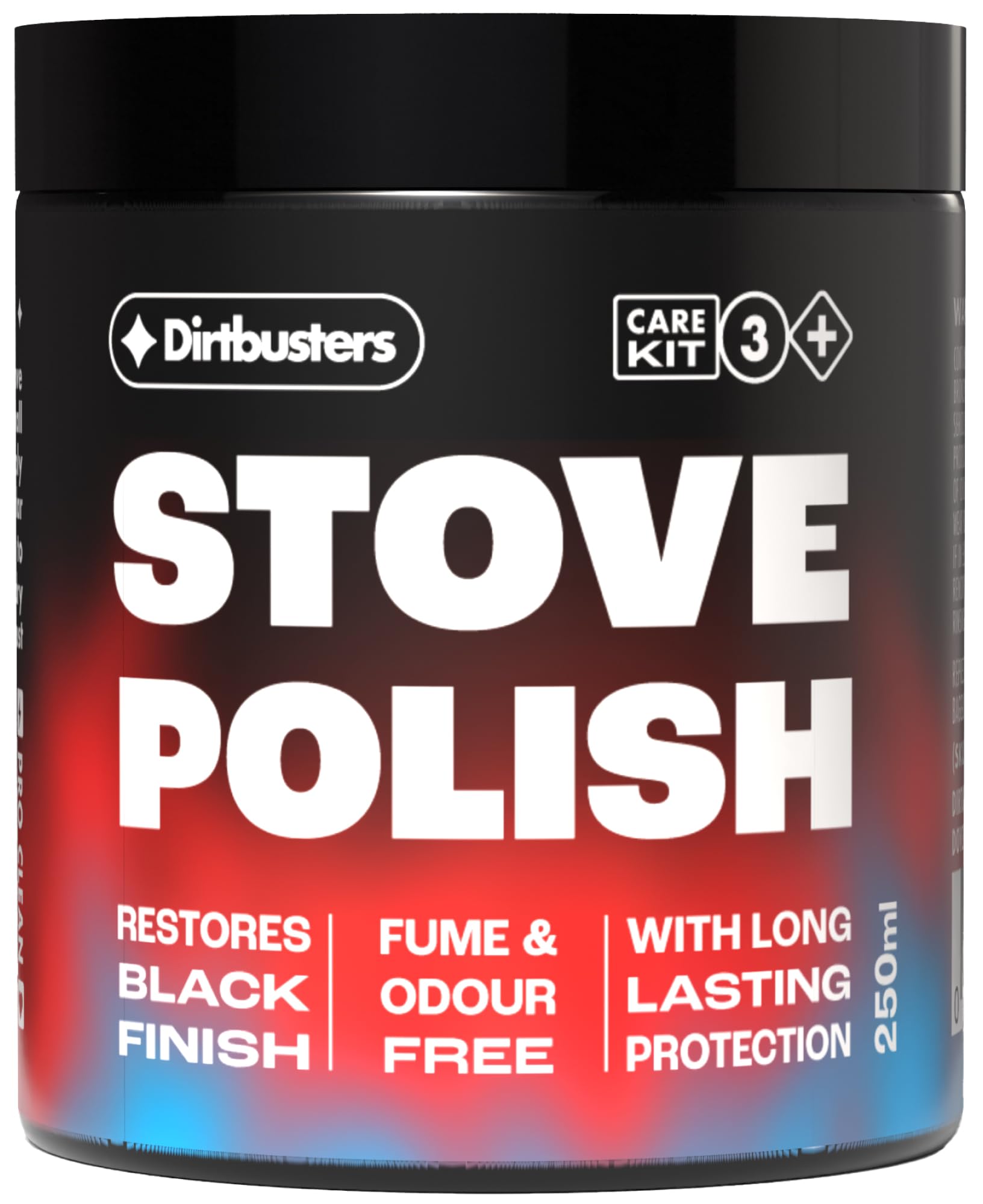 Dirtbusters Stove Polish For Log Burners & Grates Restore To Black, Non toxic Alternative To Stove Paint (250ml)