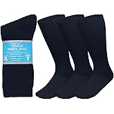 Falari 3-Pack Physicians Approved Diabetic Socks Cotton Non-Binding Loose Fit Top Help Blood Circulation