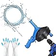 Drain Auger, Breezz Clog Remover with Drill Adapter, 25 Feet Flexible Plumbing Snake Use Manually or Powered for Kitchen,Bathrom and Shower Sink, Comes with Gloves