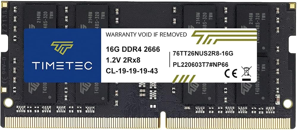 Timetec 16GB DDR4 2666MHz SODIMM RAM PC4-21300 260-Pin 1.2V CL19