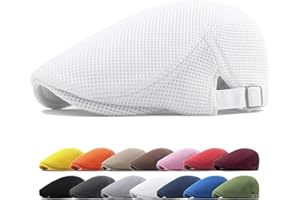 meioro Men's Mesh Flat Cap Breathable Summer Newsboy Hat