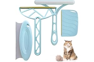 ERAMONG Pet Hair Remover, 4 Pack Portable Lint Remover, Dog Cat Hair Remover for Couch, Lint Brush, Fur Removal Tool, Reusable Pet Hair Carpet Scraper Shaver for Clothes, Furniture, Rugs