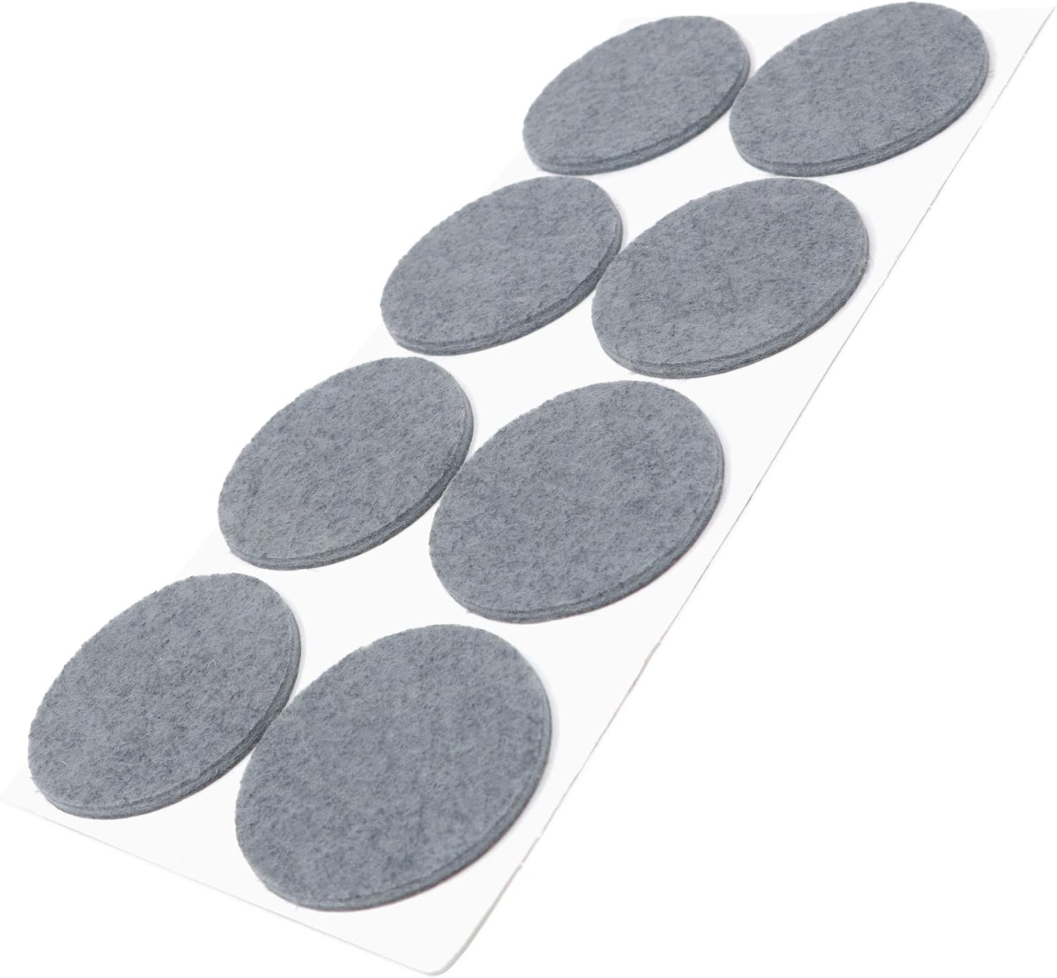 Adsamm® / 8 x self-adhesive felt pads/Grey/ø 1.97'' (ø 50 mm) / round / 0.138'' / 3.5 mm thick stick-on furniture felt glides/Furniture & Chair Glides