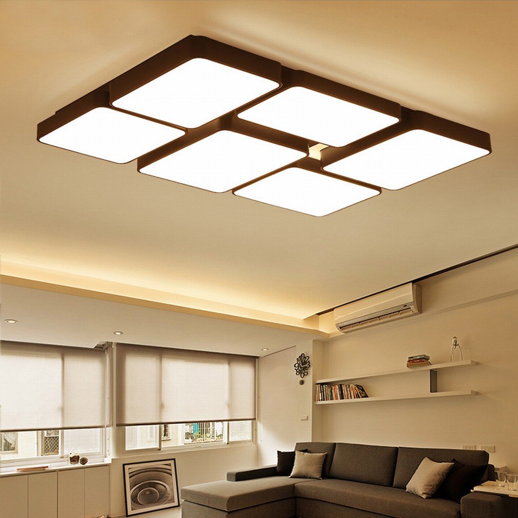 Nd Led Modern Simple Personality Iron Geometric Square Combination