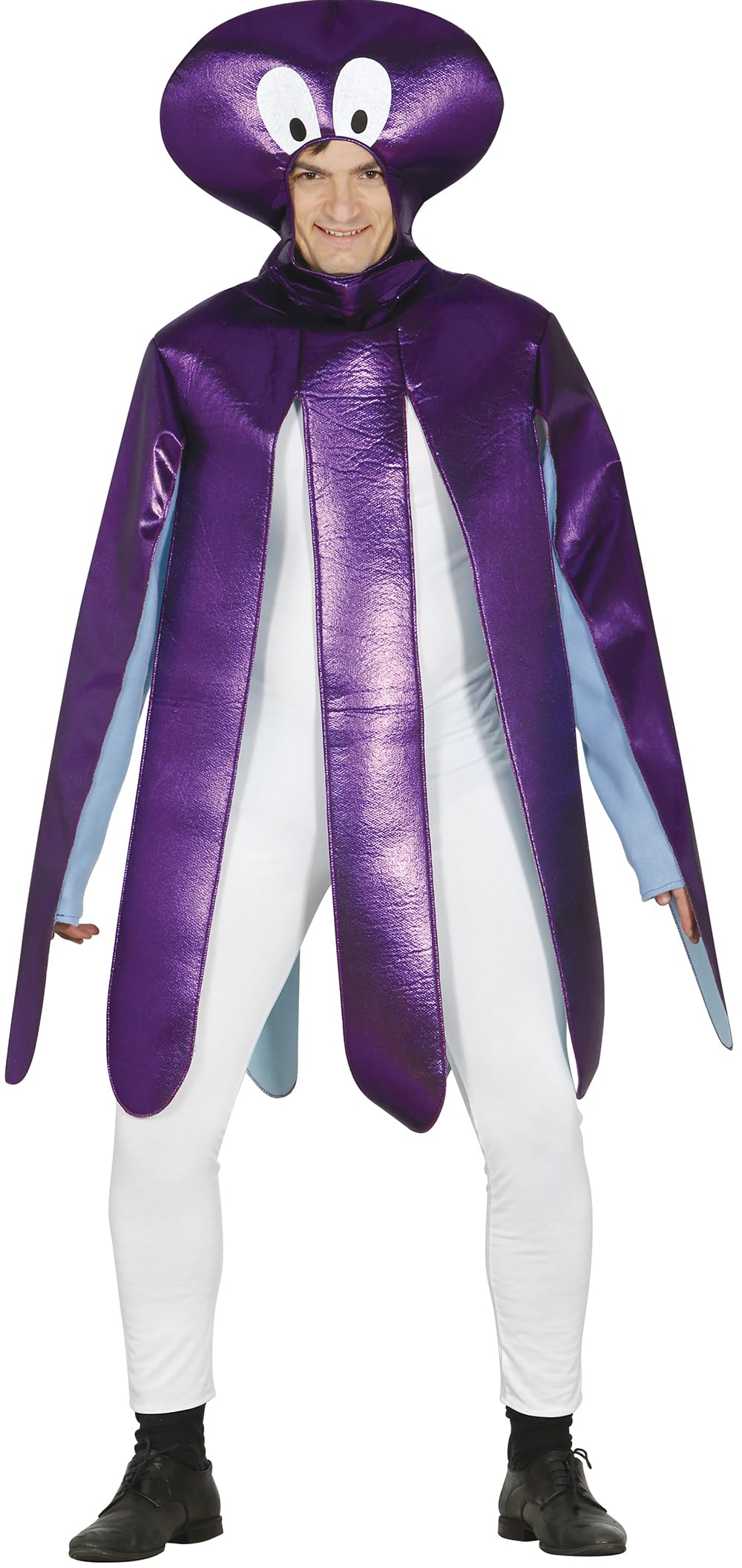 FIESTAS GUIRCA | Adult Octopus Fancy Dress Costume (14-16/L) - Hood and Tunic - Marine Animal Costumes for Bachelor Party, Halloween, Carnival and Fancy Dress Parties - Unisex - Purple and White