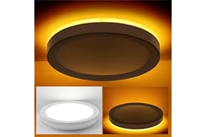 Hlite 7.5 Inch Flush Mount LED Ceiling Light with Night Light, CRI90, 15W, 1500 LM, 3000K/4000K/5000K Selectable, Flat Round LED Ceiling Light, Dimmable Bedroom Lights for Ceiling, White(1Pack)