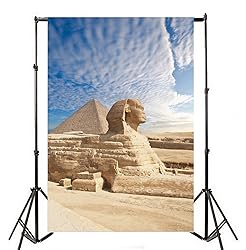 AOFOTO 7x10ft Pyramid Sphinx Backdrop Ancient