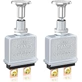 Push Pull Switch, 75 Amp Pull Switch Heavy Duty 6-28V DC 2 Position Spst On/Off for Marine Automotive, Trucks, Off-Road - 2Pcs
