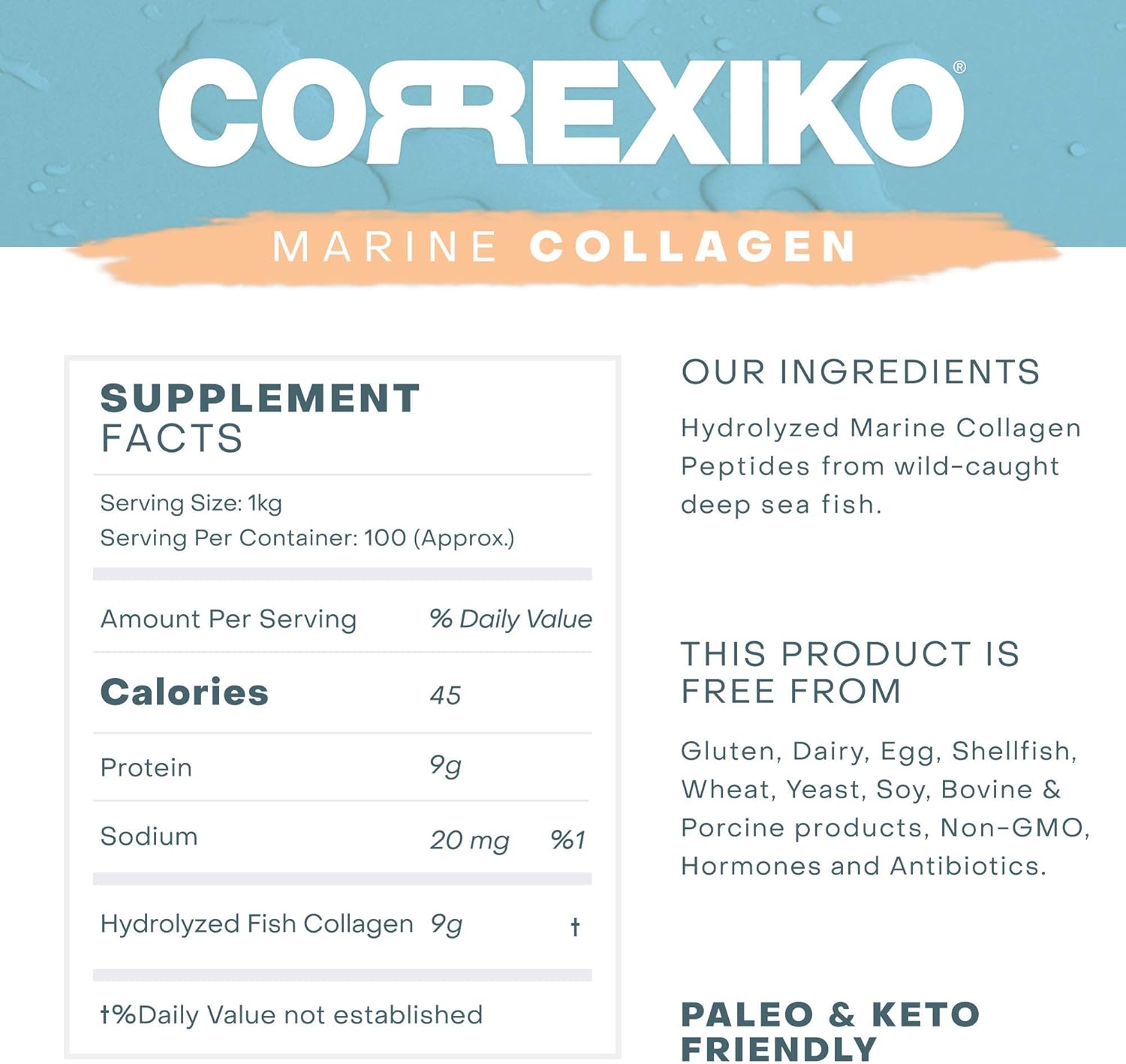 CORREXIKO Marine Collagen Powder Supplement Unflavoured, 1kg, 100 Servings - Image 5