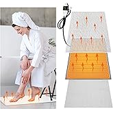 Glooglitter Heating Pad for Bathroom Rugs Mat Adjustable Temperature (86-141℉) and Time (1-12h) Waterproof Heated Floor Mat with Non-Slip Mat Keep Dry Winter Bathroom Bath Mat 15.75" x 23.62"