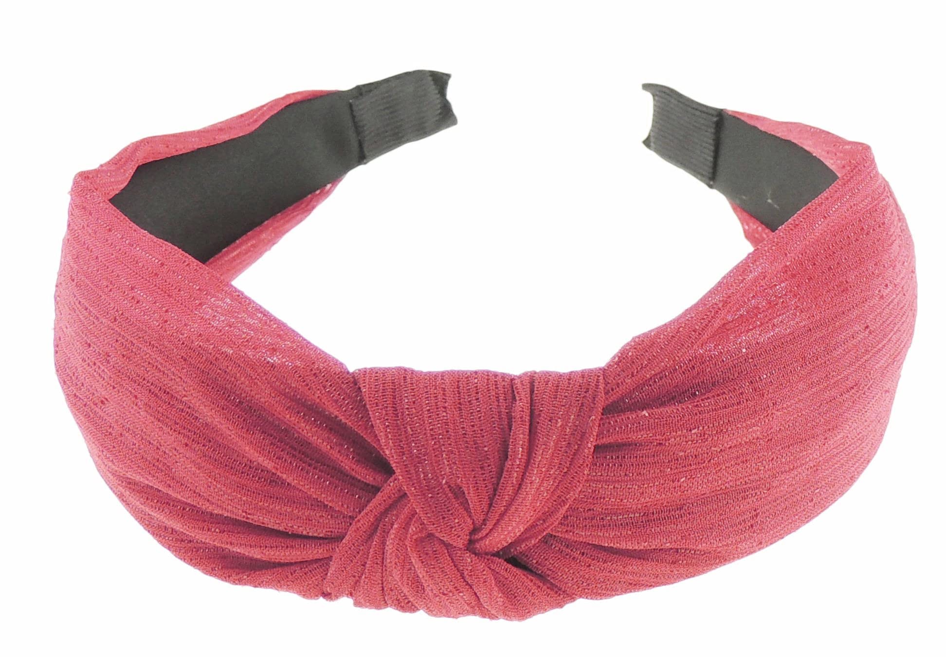 Girls Women Twisted Twist Turban Top Knot Knotted Glitter Thread Chiffon Look Wedding Party Birthday Bridal Christmas Birthday Bridesmaid Headband Alice Band Hair Accessories Hairband Burgundy