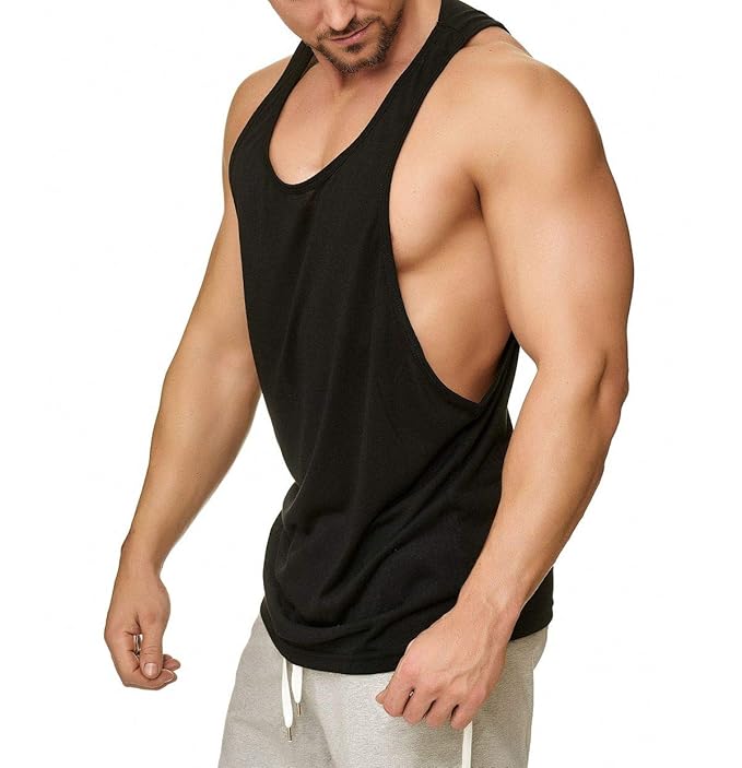 Work Hard Muscle Shirt Herren Tank Top Achselshirt mit Tief geschnittenem Armausschnitt Schwarz