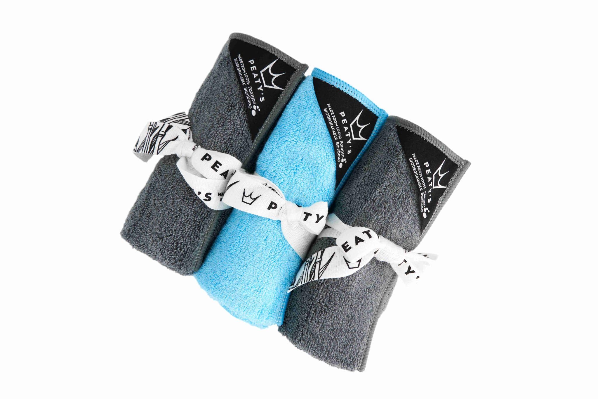 Peaty's Bamboo Bike Cleaning Cloths - Highly Absorbent Bicycle Cleaning Cloth, Soft & Durable Alternative to Microfibre, Hypo-Allergenic & Antibacterial Multi Purpose Cloth, 3 Pack